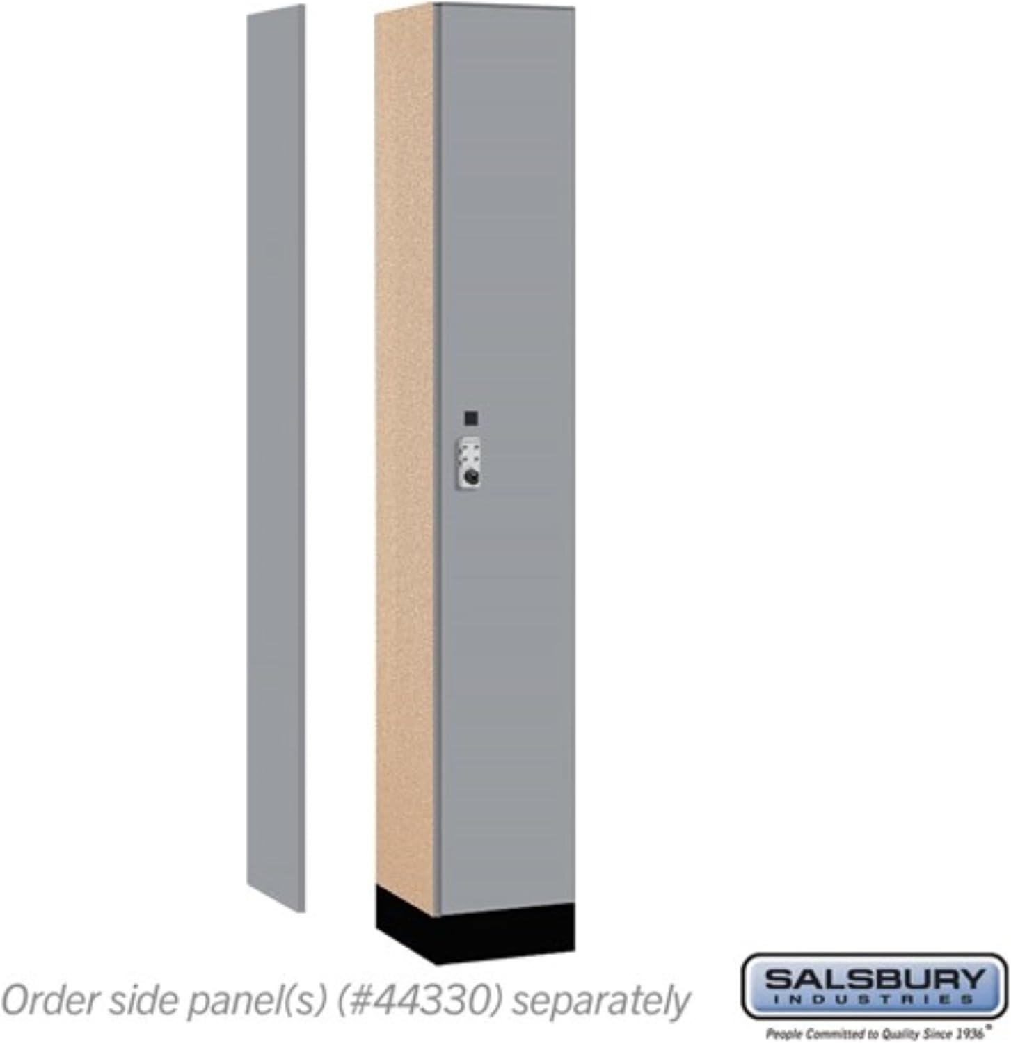 Salsbury 12" Wide Premier Wood Locker-Single Tier-1 Wide-6 Feet High-15 Deep-Winter Fog-Silver Resettable Combination Locks