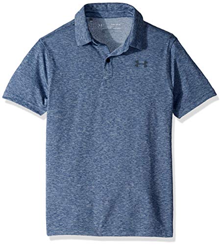 Under Armour Tour Tips Polo, Academy Light Heather//Pitch Gray, Youth Large
