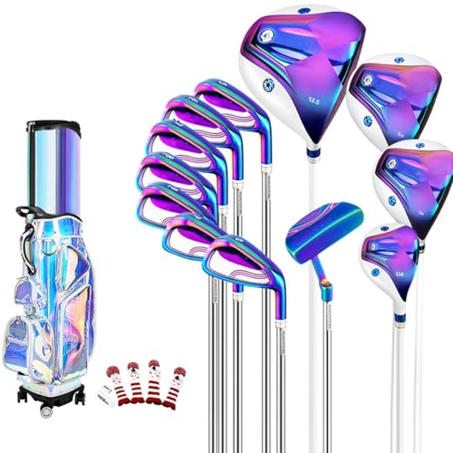 CFDZCP Juego Completo De 12 Palos De Golf For Diestros, For Mujer, con Bolsa De Soporte Y Bolsa, 3 Maderas + 7 Hierros + 1 Putter + 1 Hierro + Bolsa De Golf, For Regalo De Golf.