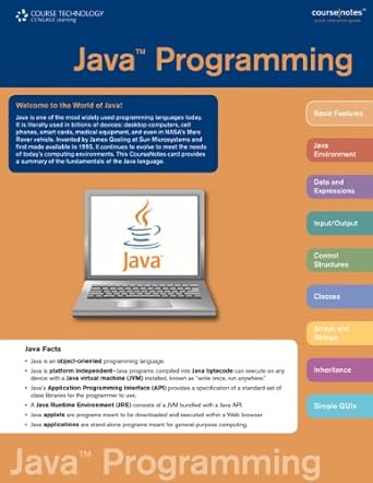 Buy JAVA COURSENOTES (COURSE NOTES QUICK REFERENCE GUIDES) Book Online ...