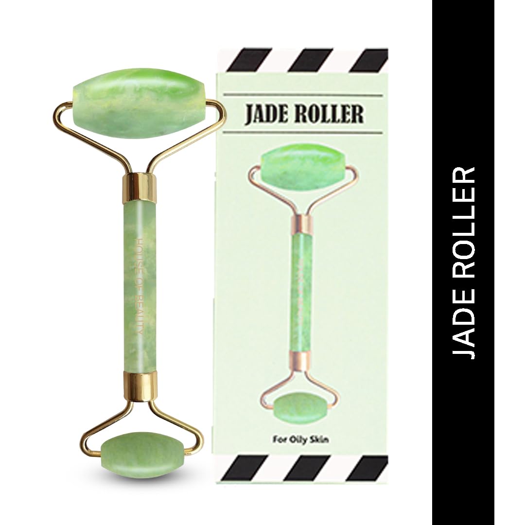 House of Beauty Jade Roller with Double Sided Stone Toning Firming Face Massager for Face, Eye, Neck, Body Massage Tool (Green) - Image 5 thumbnail