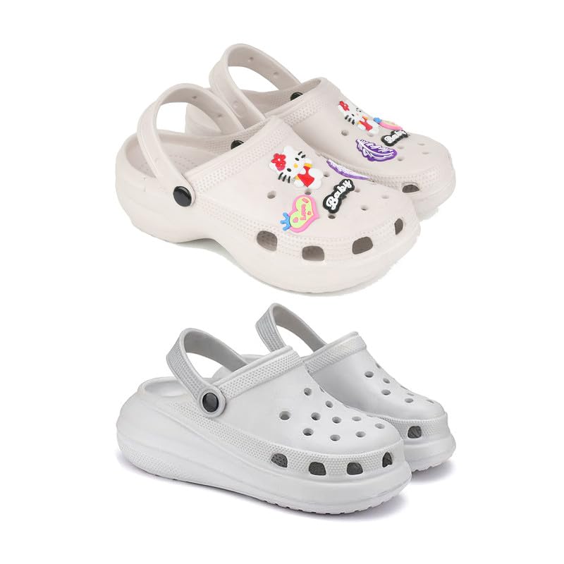 Premium Comfortable Regular Wear Women Clogs|Sandal for Women's & Girls-Combo(2)-O10-OO5-6 Grey-3602-image-8