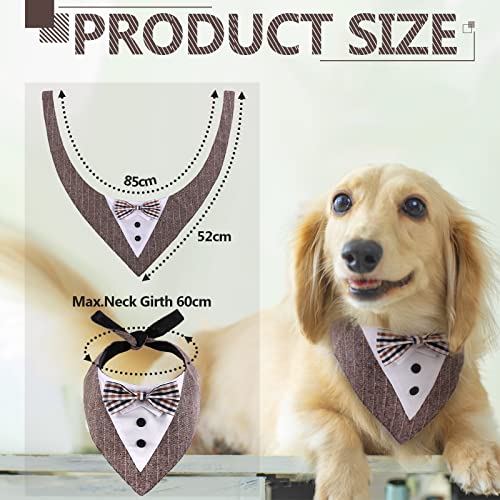 Kuoser Atmungsaktives Hundehalstuch für große Hunde, Fliege, Smoking, verstellbares Halstuch für Hochzeiten, Geburtstage und Partys, passend für mittelgroße bis große Hunde mit einem maximalen