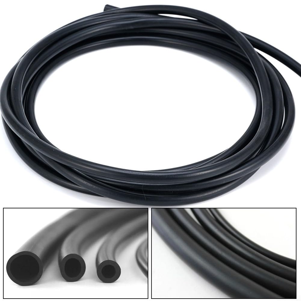 Guaina in fibra di vetro resistente alle alte temperature, 10 m, ignifuga, per raffreddamento ad olio combustibile, sistemi PCV, protezione contro le emissioni di vapore, nero (6 mm)