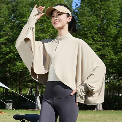 Women's Cooling Shawl Cooler Shrug Sun Protection Sun Cape Cloak Neck Arm Sleeves with Finger Hole for Summer3