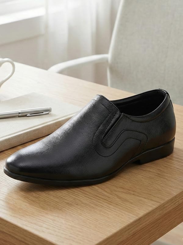 Image of FAUSTO Men Leather Formal Pull-On Shoes
