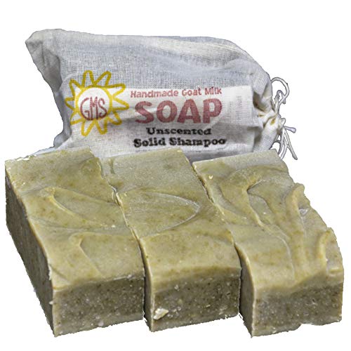 Goat Milk Soap - UNSCENTED SOLID SHAMPOO. All-Natural, Handmade by Goat Milk Stuff. Bars 5 oz. each, 4 Count