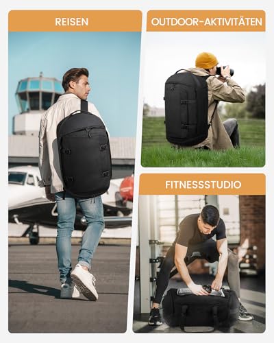 LOVEVOOK Sporttasche Herren mit Schuhfach, Reisetasche Groß 65L, Sportrucksack 52x45x28cm, Gym Tasche mit Tragegriff & Verstellbarem Schultergurt, Duffel Gym Bag, Handgepäck Tasche, Weekender Herren