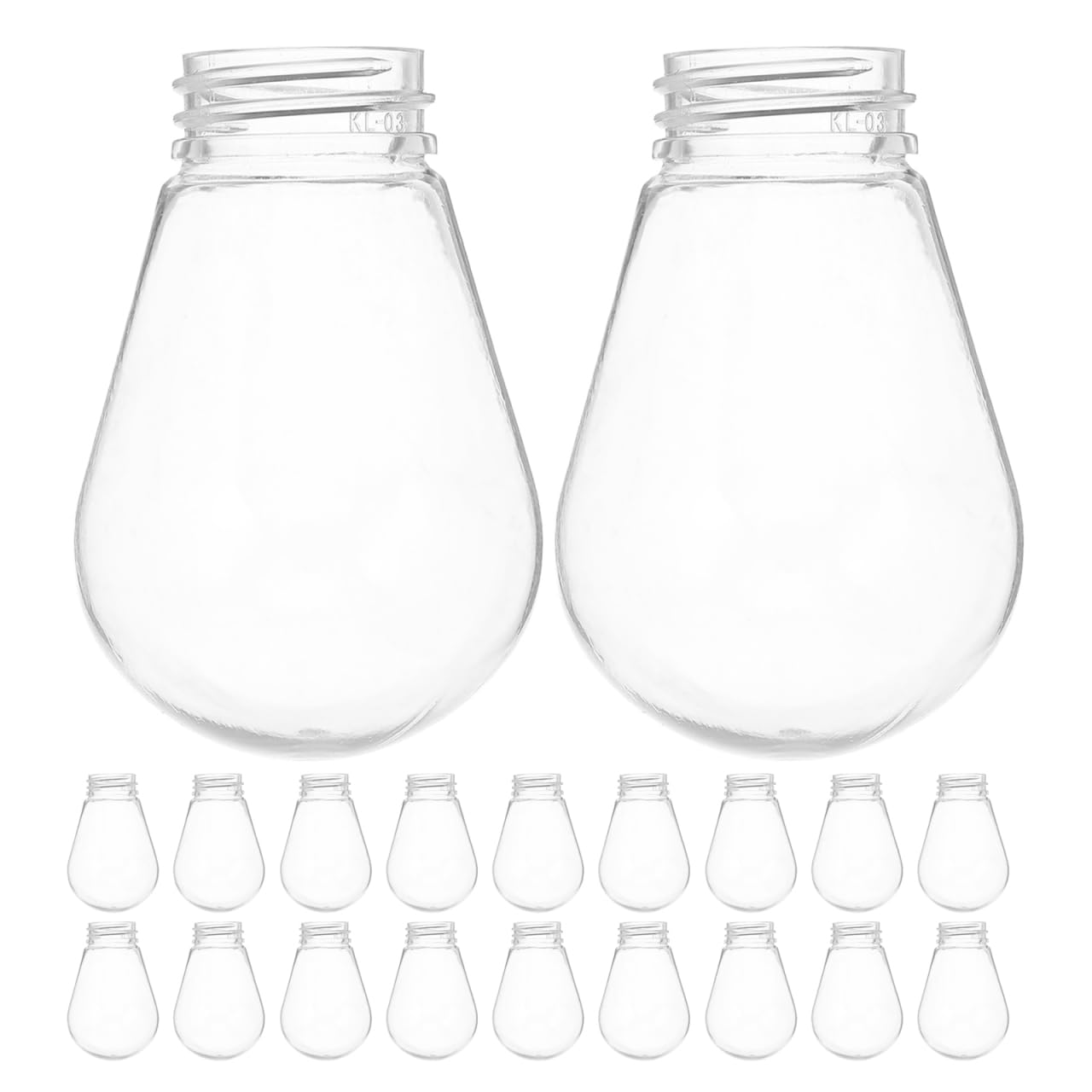 NUOBESTY 20pcs E27 Pear-Shaped Plastic Lamp Bulb Covers 45x66mm Small Bulb Cage Guards Replacement Lampshades for String Lights and Portable Lamps in Home and Garden Use