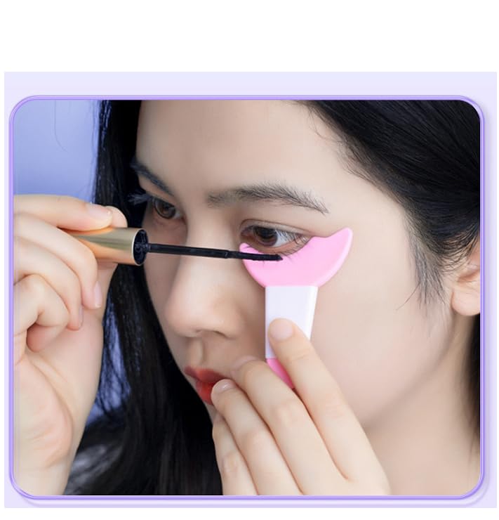 2 PCS Mascara Eyelash Shield Applicator Guard Tool,Eyeshadow Auxiliary Guard Tool Silicone Reusable Eyeshadow Lash Auxiliary Applicator Tool for Eye Makeup