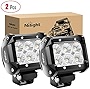 Nilight - 60001F-B Led Pods 2PCS 18W 1260LM Flood Led Off Road Lights Super Bright Driving Fog Light Boat Lights Driving Lights Led Work Light for Trucks, 2 Years Warranty