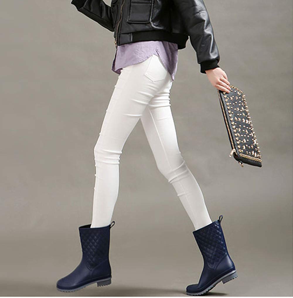 Bota Agua Mujer Jardín Trabajo Lluvia Botas Antideslizante Wellington Boots Azul 39