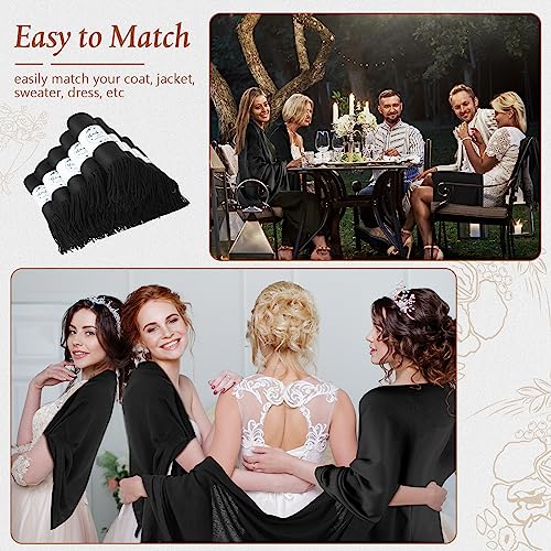 Ramede 50 Pack Pashmina Shawls and Wraps 79 x 28 Inch Bulk Wedding Favors Bridal Shawls Gifts for Guests with Thank You Cards4