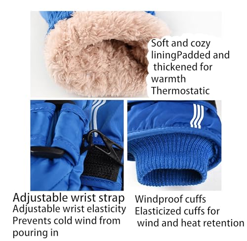 Image of UTOWO Kids Winter Cold Weather Ski Gloves Boy-Girl Warm Windproof Snow Gloves for Snowboarding Sledding Cycling Toddler 3-6T