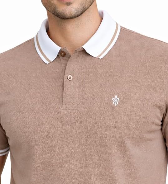 Image of Mens Pique Polo T-Shirt | Cotton Rich, Smart Fit Polo with Embroidered Logo | Casual & Sports Wear | Polo T-Shirt for Men
