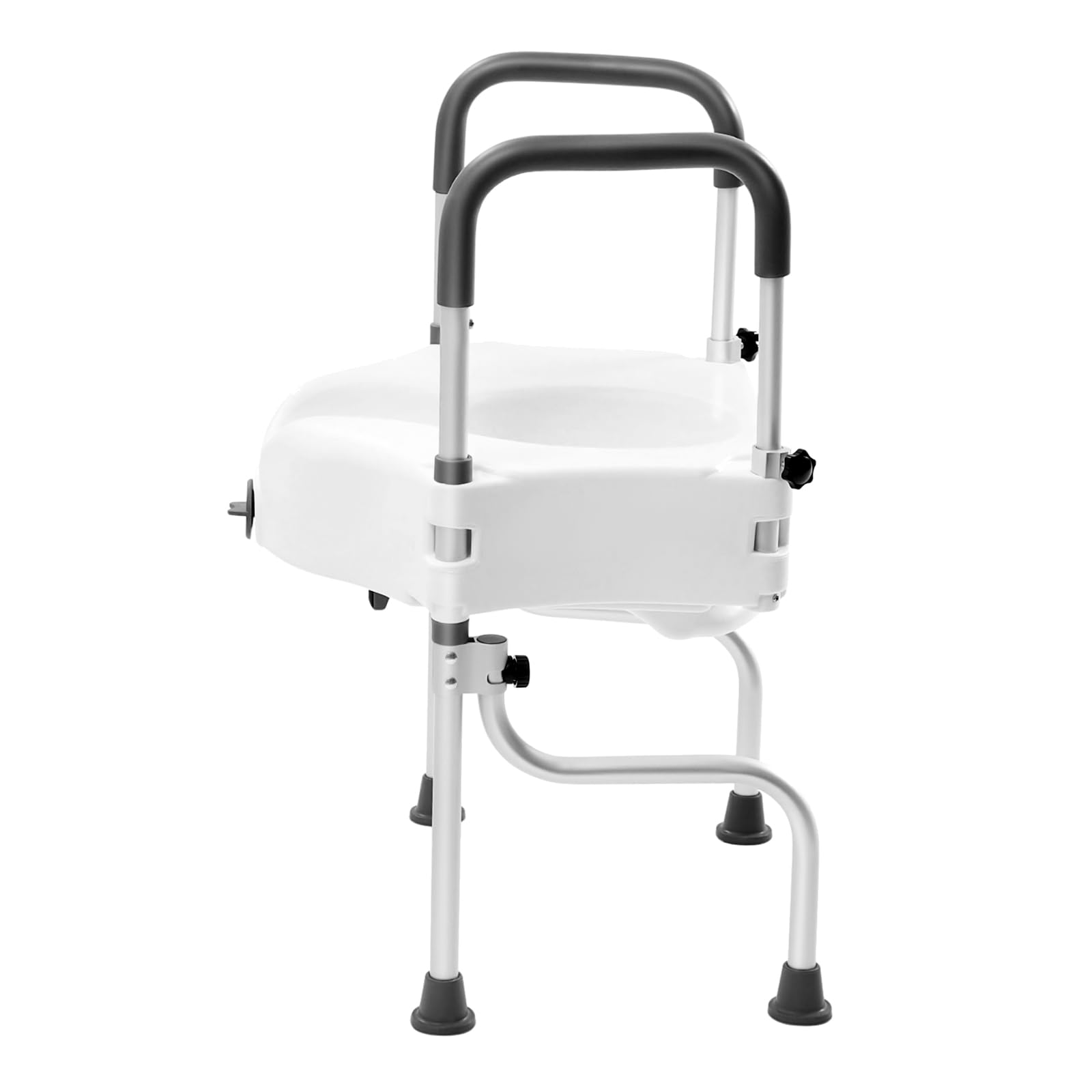 Rialzo per WC con braccioli, sedile WC rialzato con manici, rialzo per sedile WC con seduta imbottita, portata 150 kg, rialzo WC per anziani disabili, donne incinte