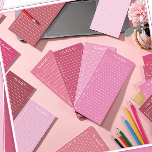 Image of Censen 10 Pack 500 Sheets to Do List Notes Daily Checklist Notepad with 50 Sheets Undated Memo Pad Color Block Shopping List Weekly Plan Notepad Organizer Planners(Gradient Pink,Lined) | Note Book 512 Sheets Colorful Memo Pad Office School Supplies Planner Shopping Weekly Plan Task Organizer Tear-off Design