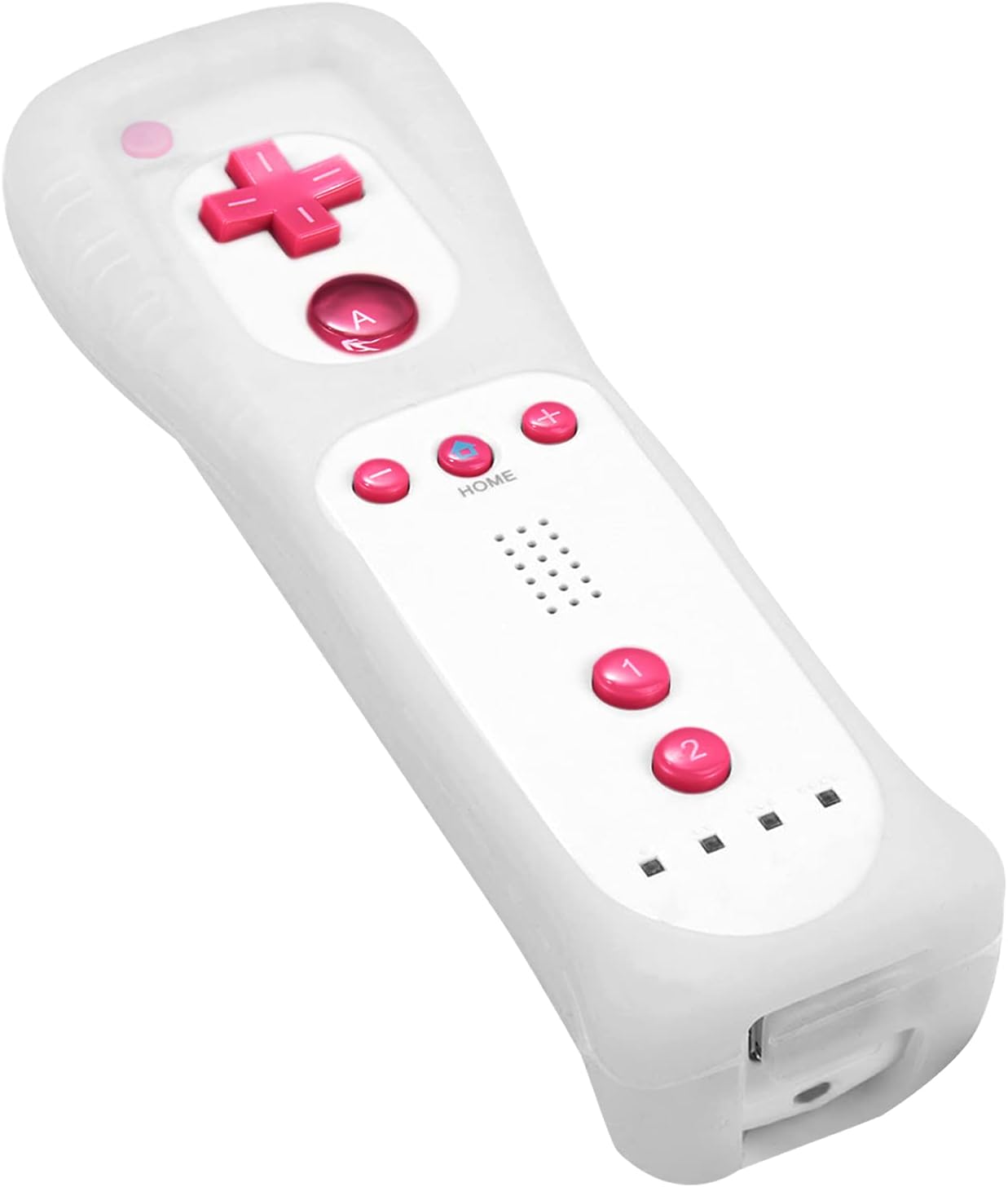 MOLICUI Wii Remote Controller, Replacement Remote Game Controller(No Motion Plus) with Silicone Case and Wrist Strap for Nintendo Wii and Wii U,Pink White