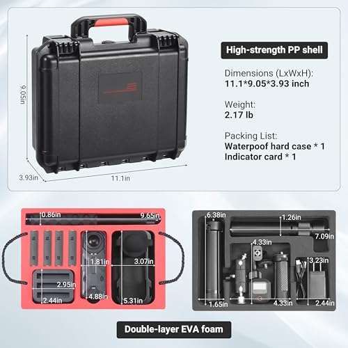 Carrying Case for Insta360 X4 Air/X3 Accessories, Waterproof Hard Case - image 7