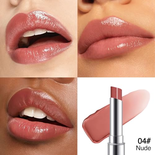 Image of Nude Honey Tinted Lip Balm for Women, Hydrating Lip Oil Stick Lip Gloss Lipstick for Mature Skin, Sheer Lightweight Moisturizing Lip Tint Balm with Natural Shine, Vegan & Cruelty-Free