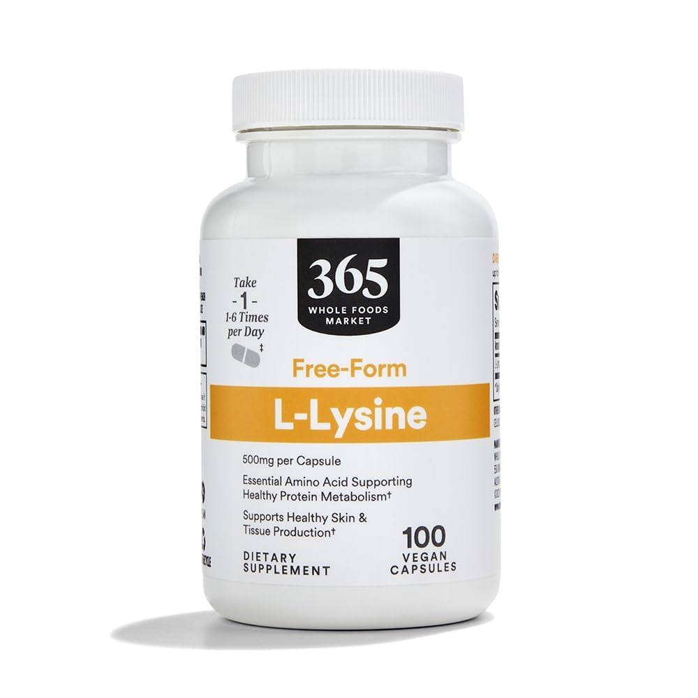 365 By Whole Foods Market, L Lysine 500 Mg Vegetable Capsules, 100 Count
