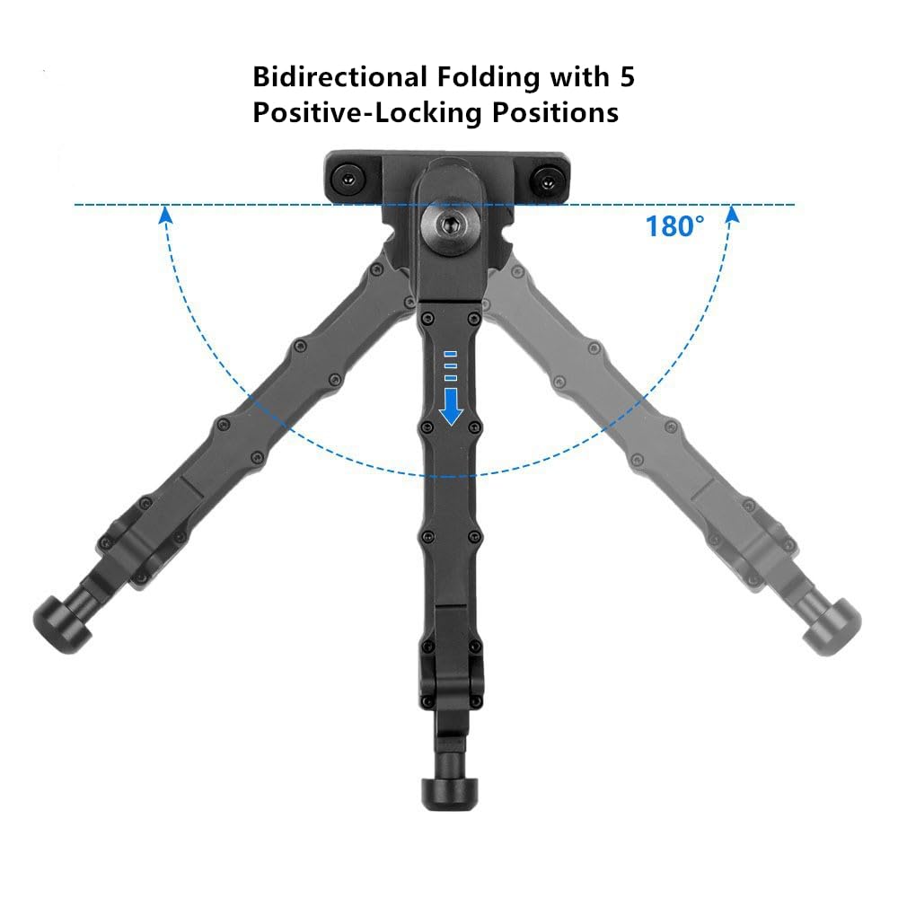 Aluminium Bipod for Hunting, Side Bipod for M-Lok Compatible Handguard System Adjustable Extension Bipod