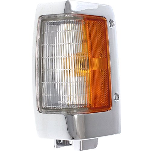 DAT AUTO PARTS Front Left Driver Side Lamp Trim Corner Of Fender Side Marker Light Chrome Bezel Replacement For 90 - 97 Nissan Hardbody Pickup NI2550107 B611588G00