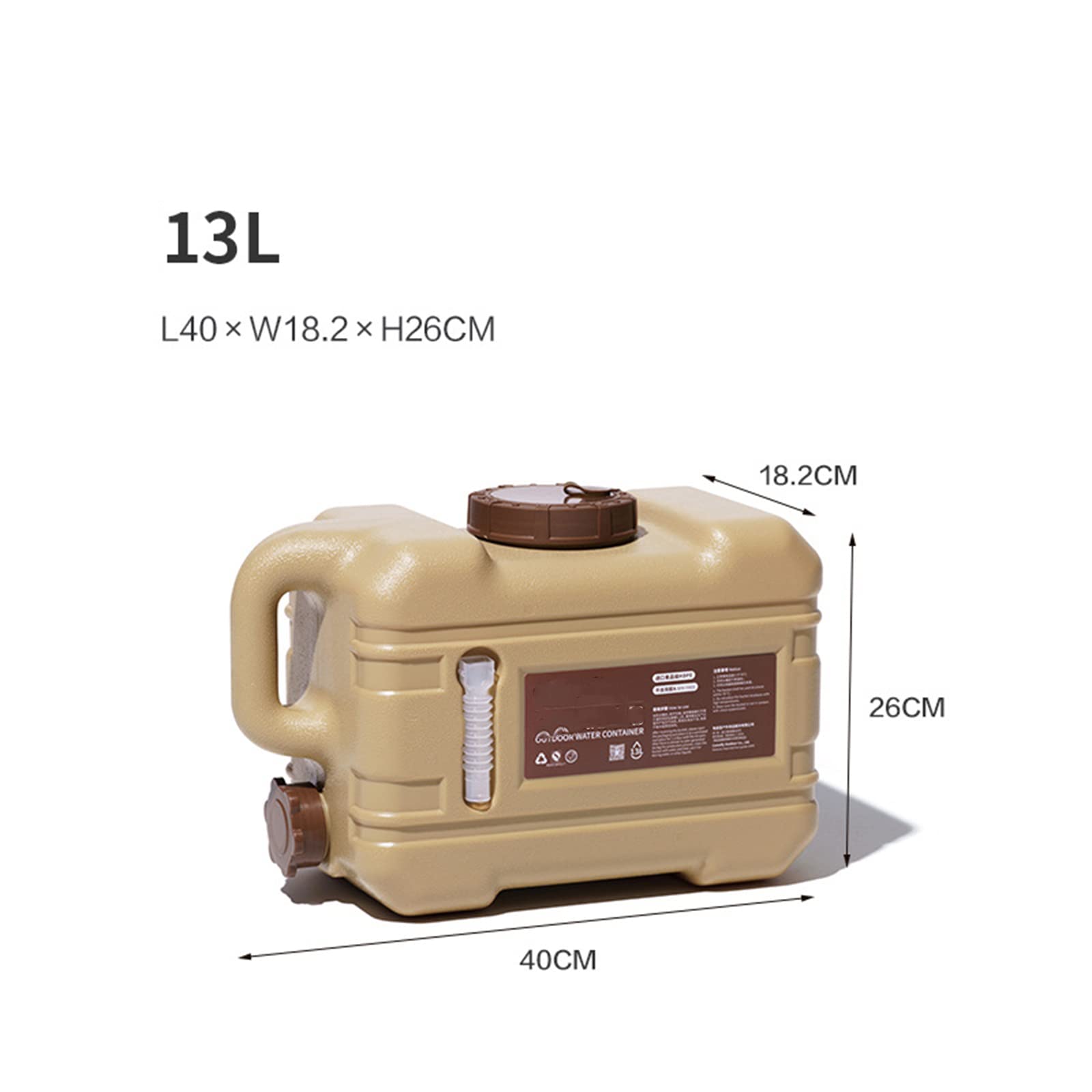 Cubo de Agua para Exteriores de PC de Grado Alimenticio de 13L/22L, Contenedor de Agua Embotellada con Asa y Grifo para Acampar, Pícnic, Senderismo, Beber al Aire Libre