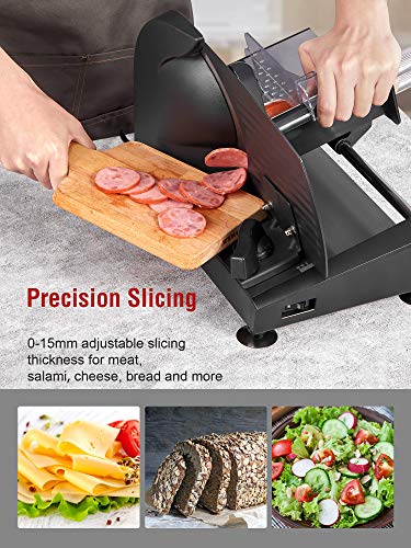 Meat Slicer, 200W Electric Deli & Food Slicer Machine with Two Removable 7.5’’ Stainless Steel Blades, Adjustable Thickness Knob (0-15mm) and Food Carriage for Meat, Cheese, Bread Fruit & Vegetables - Thumbnail 4