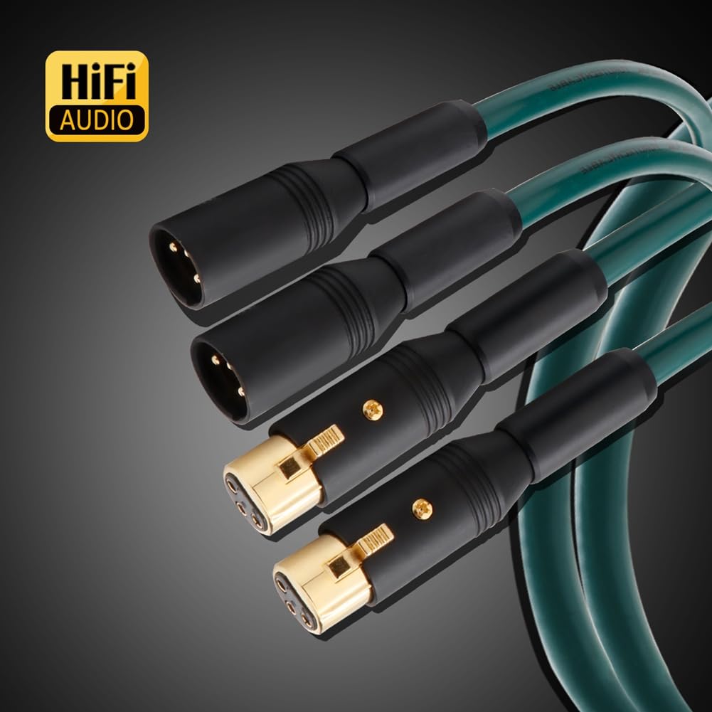 Cable XLR Balanceado de Cobre Monocristalino -220 para Audiófilos. Cable de Audio HiFi. Cable de Señal. Cable de Conexión Estéreo. 1,5 M.