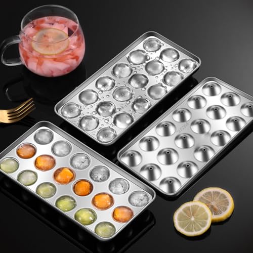 Bandeja para hielo esférico de acero inoxidable con tapa miniatura 5