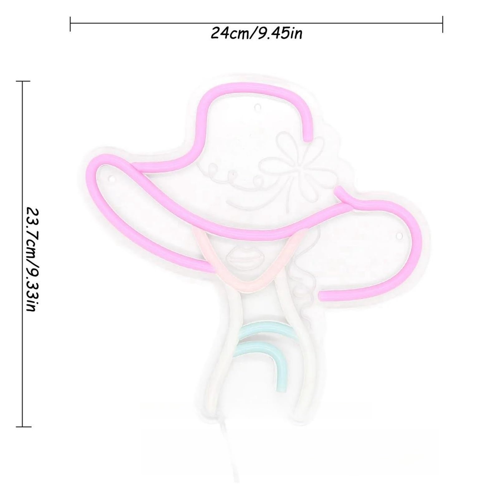 Luz de Diseño de Digital Una Persona Hermosa Usa Sombrero Letrero De Neón Alimentado Por USB Para Decoración De Pared De Evento De Fiesta De Club 23.7cmx24cm