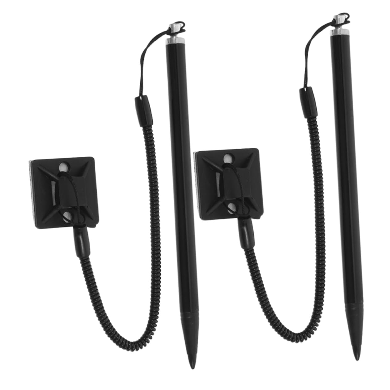 jojofuny 2-Pack Sturdy Metal Resistive Screen Stylus Pen Pressure Sensitive Anti-Loss Lanyard Fixed Base Holder for Drawing Note-Taking on