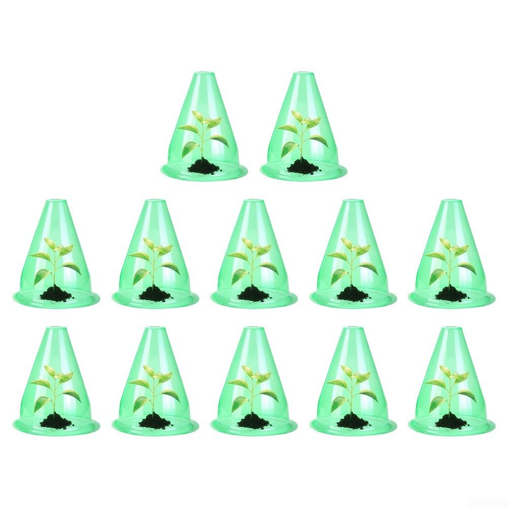 Lot de 12 cloches transparentes pour protection contre le gel, dômes de jardin réutilisables en plastique 20 x 20 x 24 cm