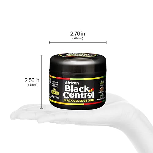 Miniatura 9 de African Black Control - Pegamento de borde de gel negro 5X Extreme Hold 3 onzas líquidas paquete de 2