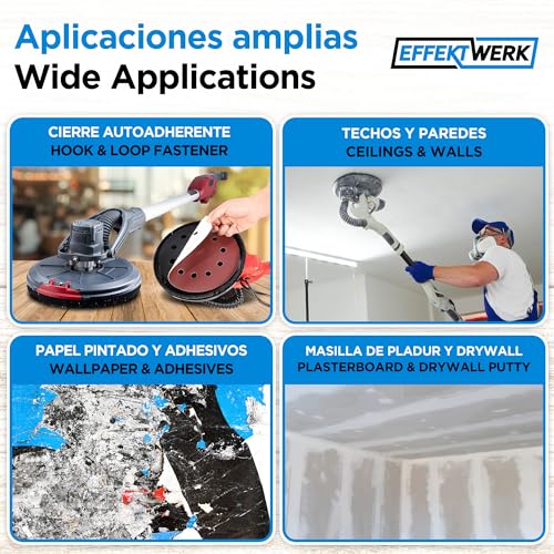 Miniatura 5 de Effektwerk Discos De Lijado Paquete De 60, 10 Agujeros , Papel De Lija De 225 Mm Para Lijado Fino Y Grueso, Varios Tamaños De Grano 40 60 80 120 180 240 10 Unidades Cada Uno