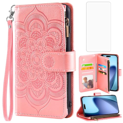 Coque iPhone 17 Air anti-rayure avec verre trempé et étui portefeuille