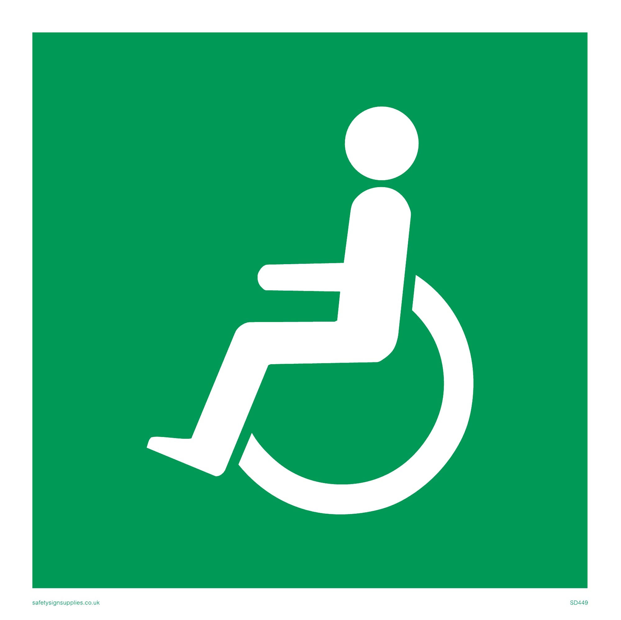 Pack of five - Wheelchair Facing Left Sign - 150x150mm - S15, 150 x 150 mm