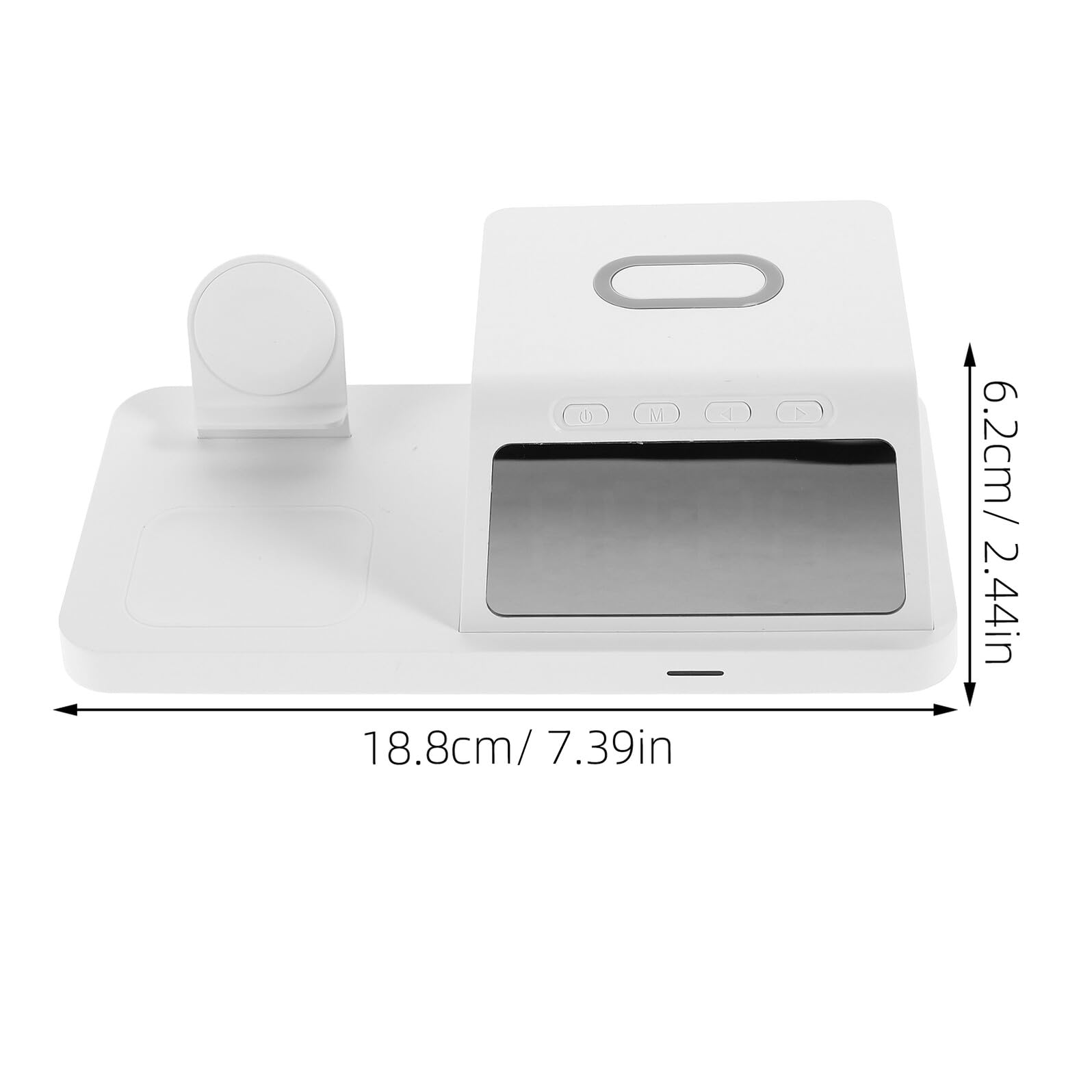 Cargador Inalámbrico con Luz Nocturna y Reloj Estación de Carga Rápida para Múltiples Dispositivos Base Portátil para Escritorio y Viaje