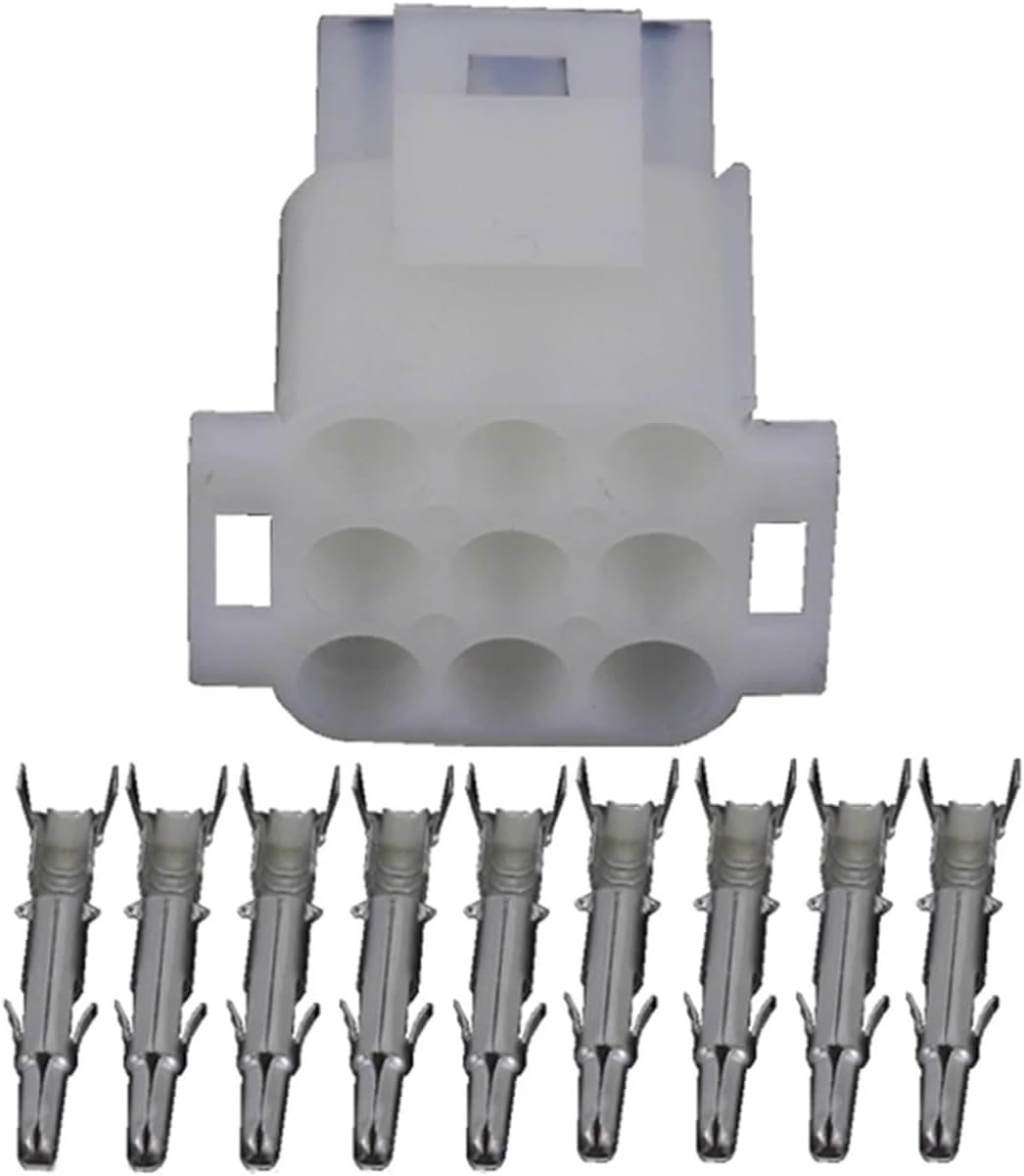 9 Pin White Automotive Waterproof Connectors Harness Connector with Terminal Plug DJ3091-2.1-11/21 9P(Male and Female Plug,5 Sets)