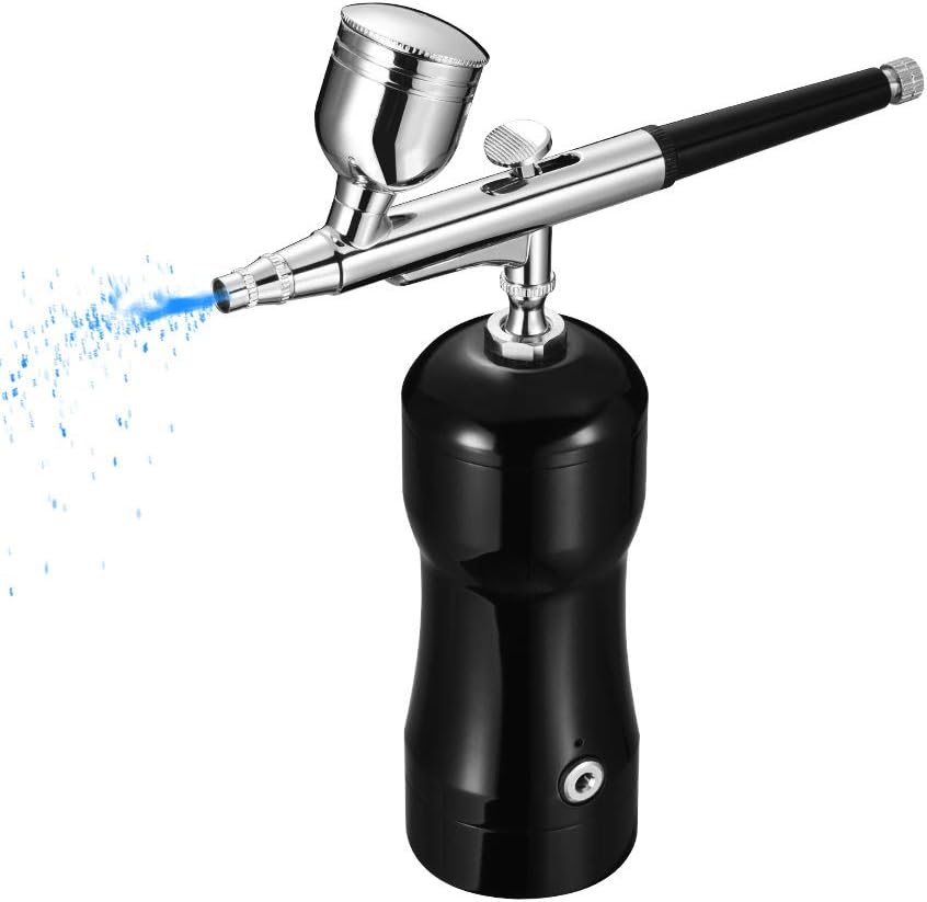 Airbrush Kit, KIBEE Rechargeable Handheld Mini Air Compressor Airbrush, Portable Cordless Airbrush Gun for Makeup, Tattoo, Nail Art, Face Paint, Model Painting,Cake Decor
