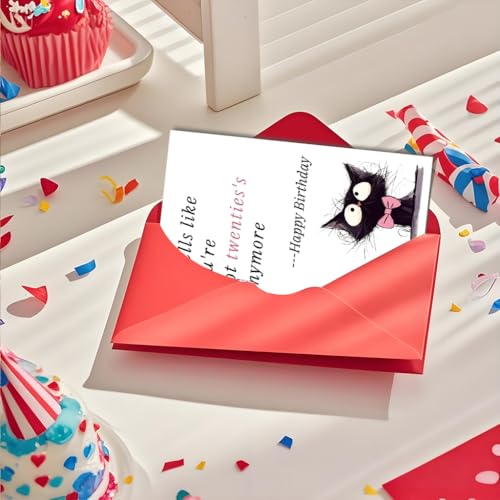 Funny Birthday Card for Women Men - Happy Birthday Card with Premium Envelopes for Wife Husband Friends Coworkers, Unique Birthday Card for 30+, Humorous Greeting Card Gift Decoration