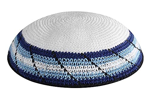 Image of Zion Judaica Quality Knit Kippahs Bulk Packs Knitted Kippot and Single Hand-Knit Kippas Kipa Clips Included