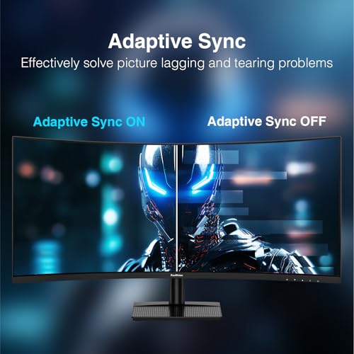 Image of ArcticPro 34inch 200Hz Curved Gaming Monitor, WQHD 3440 * 1440p Computer Monitor, 1ms MPRT, Adaptive sync, 1500R, Ultra Slim, 122% sRGB, Bluelight Filter, HDMI(TMDS)& DP Ports