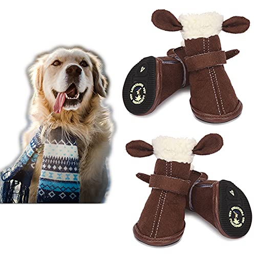 Sonernt Zapatos Antideslizantes para Perros, Impermeables, Suaves, cálidos, Protectores de Huellas para Perros pequeños, Perros...