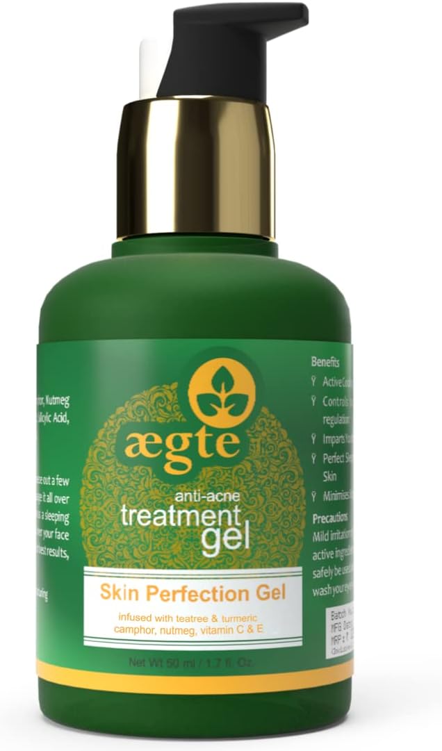 aegte Oil Free Anti Acne Treatment Facial Skin Perfection Gel For Radiant and Glowing Skin -50ml/1.5fl. Oz, 50 ml