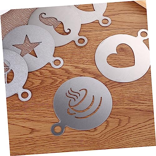 UKCOCO 2 Peças Molde De Latte De Café Ferramentas De Arte Latte Estêncil De Decoração De Café Estênc