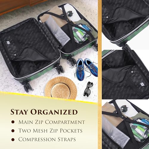 FUL Harry Potter 22 Inch Carry On Luggage, Hardshell Rolling Suitcase with Spinner Wheels, Slytherin3