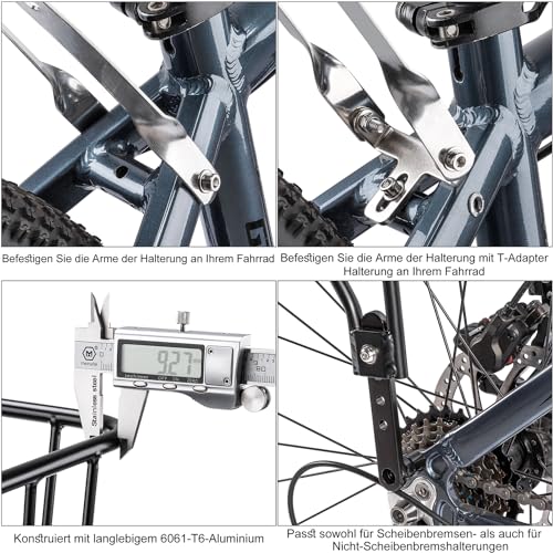 CXWXC Fahrrad Gepäckträger Hinten mit Reflektor MTB Gepäckträger maximaler Belastung 27kg Fahrradgepäckträger für 26-29 Zoll