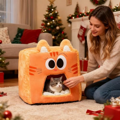 Cama para Gatos de Interior: Cueva de Dormir Cálida para Mascotas 3
